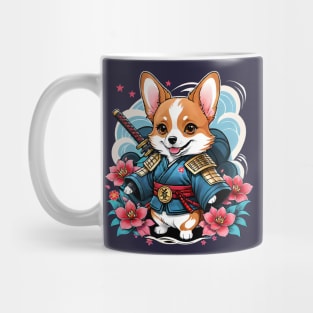 Japanese Samurai Corgi Tattoo, Kawaii Ninja Corgi Mug